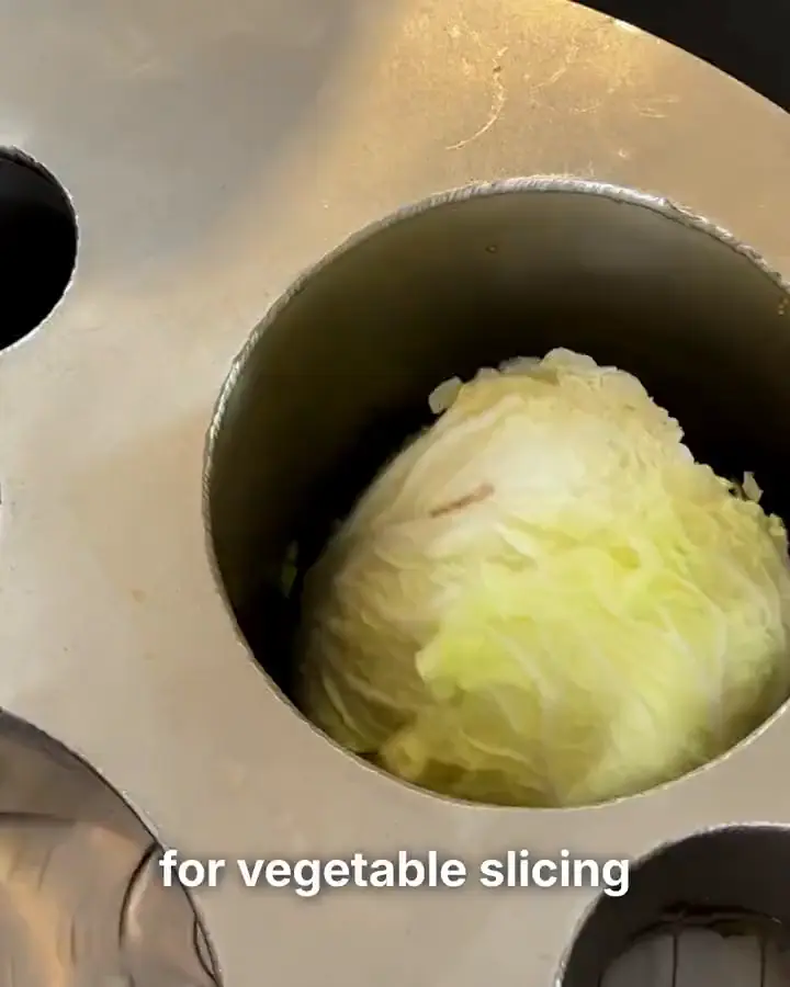 Cabbage going into the S40 and coming out shredded